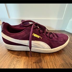 Maroon Suede Puma Sneakers